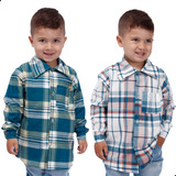 Kit 2 Camisas Xadrez Infantil Algodão Festa Junina Rodeio
