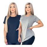 Kit 2 Camiseta Blusa Feminina Básica Viscolycra Mais Vendido