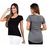 Kit 2 Camiseta Blusa Feminina Comprida De Academia Vest Leg Cinza E Preta G (38-40)
