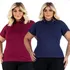 Kit 2 Camiseta Gola Polo Plus Size Feminina Algodão Uniforme