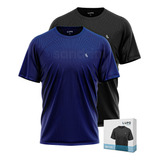 Kit 2 Camiseta Lupo Masculina Academia Esporte Dry Fit Preta