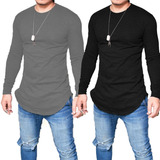 Kit 2 Camiseta Oversized Swag Longline