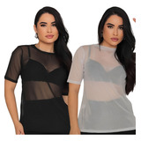 Kit 2 Camiseta Transparente