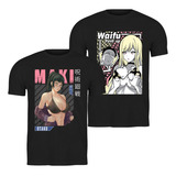 Kit 2 Camiseta Waifu Hentai Jujutsu Kaisen Toji Maki Zenin