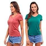 Kit 2 Camisetas Baby Look Viscose Gola V