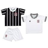 Kit 2 Camisetas E Shorts Bebe Infantil Corinthians 4 Anos Preto 