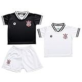 Kit 2 Camisetas E Shorts Corinthians 9 A 12 Meses Preto 