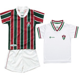 Kit 2 Camisetas E Shorts Fluminense Infantil Torcida Baby