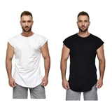 Kit 2 Camisetas Masculina Básica Lisa Algodão Premium Long