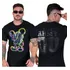 Kit 2 Camisetas Masculina Punho Algodão Moda Slim
