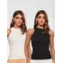 Kit 2 Camisetas Regata Lisa Ribana Canelado Nadador Premium