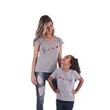 Kit 2 Camisetas Tal Mãe Tal Filha Filho Camiseta Babylook Tshirt Corações ADULTO G INFANTIL 4 Cinza 