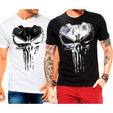 Kit 2 Camisetas The Punisher Justiceiro Caveira Preta branco