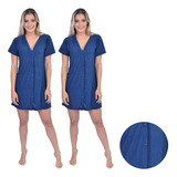 Kit 2 Camisola Aberta Botões Pós Parto Cirúrgica Amamentação