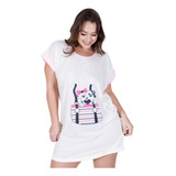 Kit 2 Camisola Até Plus Size Camisão Manga Cur Idosa Vestido