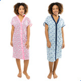 Kit 2 Camisola Feminina Pós Cirúrgica Maternidade Lactante