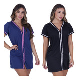 Kit 2 Camisola Lisa Manga Curta Botão Aberta Amamentação