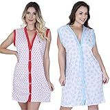 Kit 2 Camisola Sem Manga Regata De Botão Abre Fácil Amamentação Gestante Idoso M 42 44 