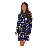 Kit 2 Camisola Sensual Feminina Curta Pijama Manga Longa