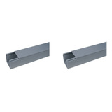 Kit 2 Canaletas Lisa Cinza 50x50mm Barra 1m Elesys