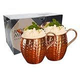 Kit 2 Canecas Moscow Mule Em Cobre Puro 500 Ml Marteladas Impermeabilizadas C Caixa