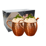 Kit 2 Canecas Moscow Mule Em Cobre Puro 500 Ml Marteladas Impermeabilizadas C Caixa