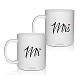 Kit 2 Canecas Personalizadas Acrílico Mr Mrs  Para Dia Dos Namorados