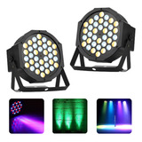Kit 2 Canhão Refletor Rgb 36 Led Iluminação Par Led Strobo