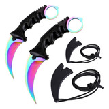 Kit 2 Canivete Faca Militar Karambit Fade Cs Go Faca Tatica