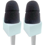 Kit 2 Canopla 2 Espuma C Friso P Microfone Preto Branca