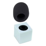 Kit 2 Canopla Para Microfone Acrílico Branca Com Espuma