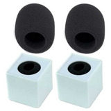 Kit 2 Canoplas Para Microfone Acrílico Branca Com 2 Espumas