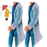 Kit 2 Capa De Chuva EVA Adulto Unisex C Capuz Impermeável Resistente Feminina Masculina Poncho Branco Transparente Reutilizável Para Viagem Acampamento Homens E Mulheres Forro Com Botão Festas Shows