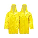 Kit 2 Capa De Chuva PVC Impermeável Com Capuz Amarelo Único 
