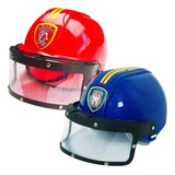 Kit 2 Capacete Bombeiro Polícia Chapéu Infantil Brinquedo