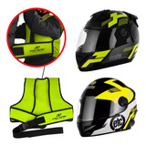 Kit 2 Capacete P Mãe Filho filha Colete Cinto Protetor Nf