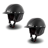 Kit 2 Capacetes Protork Coquinho Moto Scooter Bike Elétrica Cor Preto