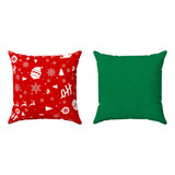 Kit 2 Capas Almofadas P  Sofá Sala Natalina Papai Noel 50x50