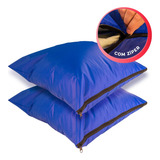 Kit 2 Capas De Almofada Com Zíper 45x45cm Azul Impermeavel