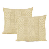 Kit 2 Capas De Almofada Decorativa Tricô 45x45 Sofá Cama