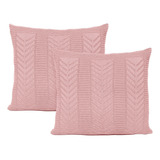 Kit 2 Capas De Almofada Decorativa Tricô 45x45 Sofá Cama