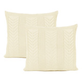 Kit 2 Capas De Almofada Decorativa Tricô 45x45 Sofá Cama
