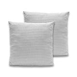 Kit 2 Capas De Almofadas 40x40 C Zíper Piquet Favinho Decoração Luxo Cinza 
