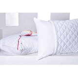 Kit 2 Capas Impermeáveis P Travesseiros 90x50cm C Zíper Cor Branco Liso