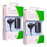 Kit 2 Carregadores Controle Xbox 360 Cabo Usb