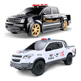 Kit 2 Carrinhos De Polícia Caminhonete S10 Pm E Federal Roma