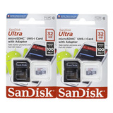 Kit 2 Cartão Memória 32gb Micro Sd Ultra Sandisk Original