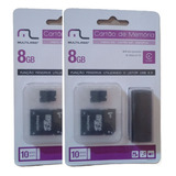 Kit 2 Cartão Memória Sd Multilaser 8gb