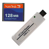 Kit 2 Cartões Cf 128mb 2 Leitores Compact Flash Usb