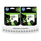 Kit 2 Cartuchos Preto Hp 664 Xl Original 2136 3776 3790 4676